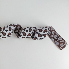 Gummiband Leopardenmuster, 4 cm braun weissgrau