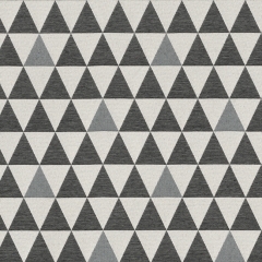 Dekostoff Dreiecke Triangles Jacquard Doubleface, cremeweiß schwarz