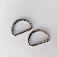 2 D-Ringe Metall 30 mm hochwertig hochglänzend, silber