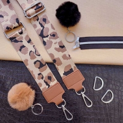 Taschengurt Taschenriemen Leoparden Muster 5 cm, schwarz hellbraun beige