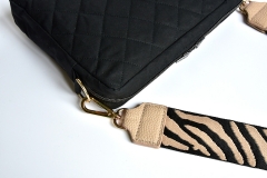 Taschengurt Taschenriemen Zebra Muster 5 cm, schwarz beige