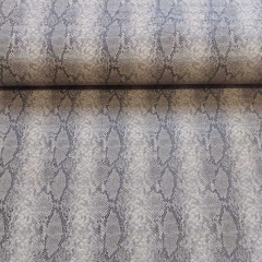 Lederimitat Krokoprgung Schlangendruck, schwarz beige
