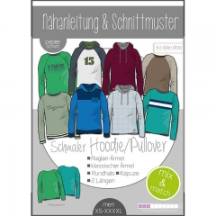 Papierschnittmuster Herren Sweater Hoodie Mix&Match ki-ba-doo