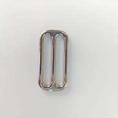 Feststellschnalle für Gurtband Schieber Metall 3 cm hochwertig hochglänzend, silber