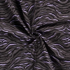 RESTSTCK 78 cm Baumwollstoff Viskose Stoff Zebramuster Streifen Webware , schwarz grau