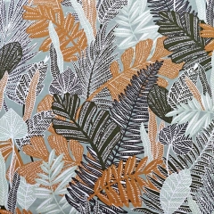 Canvas Stoff Blätter, karamellbraun altmint