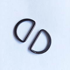 2 D-Ringe Metall 30 mm hochwertig hochglänzend, gunmetal