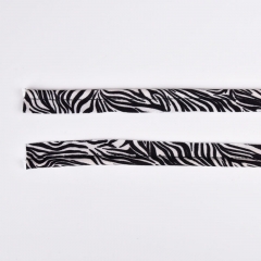 Paspelband Zebramuster Animal Print, creme schwarz