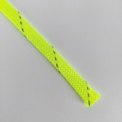 Reflektorkordel flach geflochten 9 mm breit, neongelb
