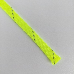 Reflektorkordel flach geflochten 9 mm breit, neongelb