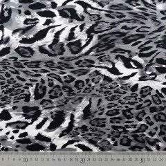 Viskose Jerseystoff Leopardenmuster, grau schwarz