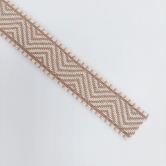 Jacquard Webband Zickzackmuster 2,5 cm breit, beige cremewei