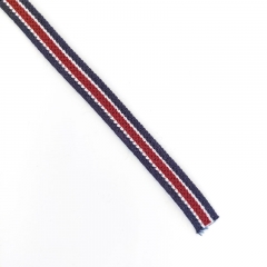 Webband Streifenband Hoodiekordel Streifen 10 mm, dunkelblau wei weinrot
