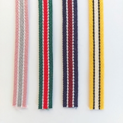 Webband Streifenband Hoodiekordel Streifen 10 mm, dunkelblau wei weinrot