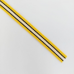 Flaches Kordelband Hoodiekordel Streifen 10 mm, gelb schwarz weiß