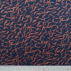 Viskose Twillstoff abstraktes Muster Blusenstoff, terracotta dunkelblau