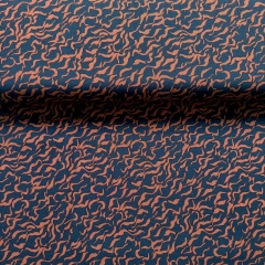Viskose Twillstoff abstraktes Muster Blusenstoff, terracotta dunkelblau