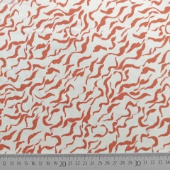 Viskose Twill Stoff abstraktes Muster Blusenstoff, terracotta cremeweiß
