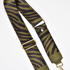 Taschengurt Taschenriemen Zebra Muster, schwarz khakigrün