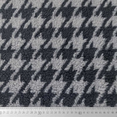 Teddyfleece Teddyfell Hahnentritt Muster, schwarz grau