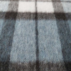 Wollstoff Karomuster Holzfller Style Webware, blau dunkelgrau