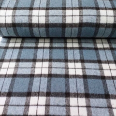 Wollstoff Karomuster Holzfller Style Webware, blau dunkelgrau