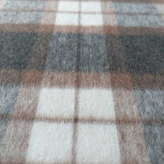 Wollstoff Karomuster Holzfller Style Webware, braun dunkelgrau