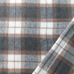 Wollstoff Karomuster Holzfller Style Webware, braun dunkelgrau