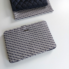 Wildlederimitat Quadrate Rechtecke grafisch Fake Suede, blaugrau cremewei