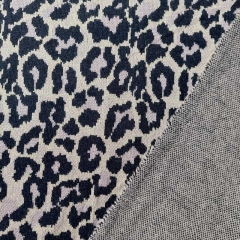 RESTSTCK 113 cm Strickstoff Leopardenmuster Viskose, schwarz taupe beige