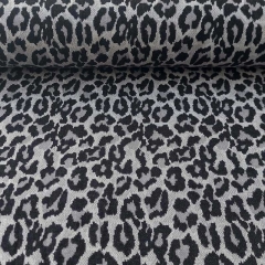 Strickstoff Leopardenmuster Viskose, schwarz grau