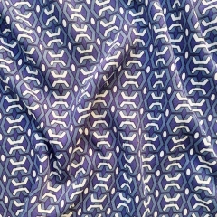 Viskose Twillstoffe grafisches Muster, jeansblau dunkelblau weiß