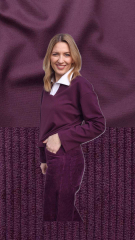 Breitcord Stoff uni, oxblood (Ochsenblut)