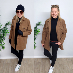Mantelstoff Wool Blend Cabanjacken Stoff weich, camel