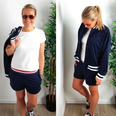 Sweat Stoff French Terry uni, dunkelblau navy #980