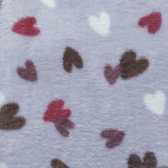 Wellnessfleece Stoff Regenbogen Herzen Doubleface Plsch, helllila