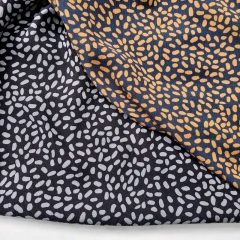 RESTSTCK 114 cm Viskose Crepe Stoff Punkte Ovale Blusenstoff, hellgrau grauschwarz