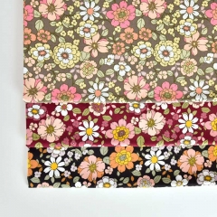 Baumwollstoff Blumen Blten, flieder orange weiss schwarz