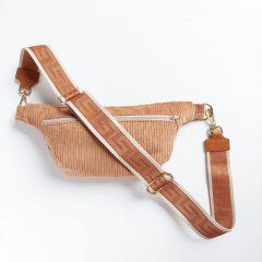 Breitcord Stoff uni, cognac braun