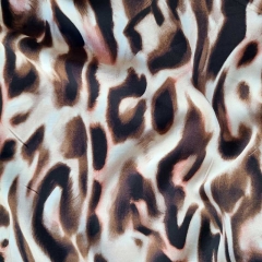 Viskosestoff Leopardenmuster Animal Print Blusenstoff, schwarz rosa hellbeige