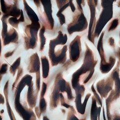 RESTSTCK 95 cm Viskosestoff Leopardenmuster Animal Print Blusenstoff, schwarz rosa hellbeige