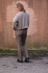 Jacquardjersey Stoff Zopfmuster,helltaupe