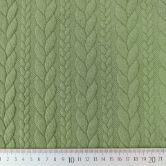 Jacquardjersey Stoff Zopfmuster,�Matcha Green (hellgr�n)