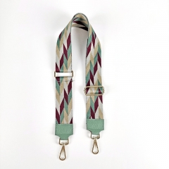 Taschengurt Taschenriemen Trapez Muster, beige mint beere, mint Leder, gold
