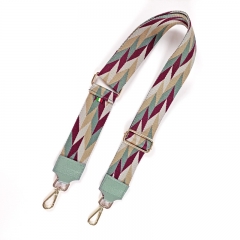 Taschengurt Taschenriemen Trapez Muster, beige mint beere, mint Leder, gold