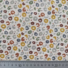 Musselin Stoff Kringel Leomuster Double Gauze, hellbeige