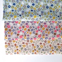 Musselin Stoff Kringel Leomuster Double Gauze, mint