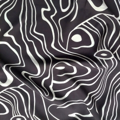 Viskosestoff abstrakte Linien Blusenstoff, weiß schwarz