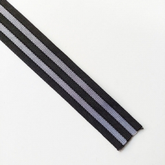 Gurtband Streifen Rucksackband 38 mm, grau schwarz