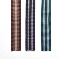 Gurtband Streifen Rucksackband 38 mm, grau dunkelgrn